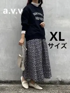 a.v.v フラワープリントタックボリュームスカート XL 大きいサイズのサムネイル