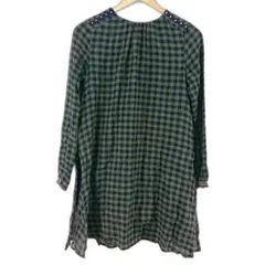 ZARA BASIC チェック柄長袖オールインワン XSサイズ レディースのサムネイル