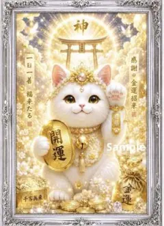 招財進宝 招き猫 金運アップ 開運 アートパネル - メルカリ