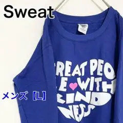 YAQ42【US輸入】Pacific &Co　スウェット【メンズL】長袖　青色