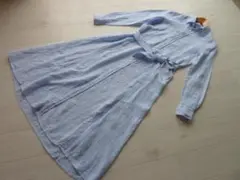 POLO ラルフローレン リネン100％ ストライプ ロング丈 シャツワンピース