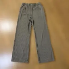 PLST グレー プリーツ ワイドパンツ M