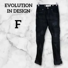 EVOLUTION IN DESIGN【F】黒 スキニーパンツ ダメージ加工