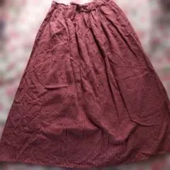 SM2＊サマンサモスモス＊葉っぱ柄 フレアロングスカート＊ボルドー＊新品＊タグ付のサムネイル