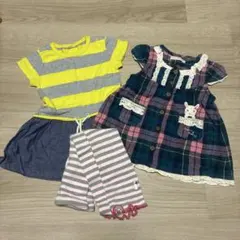 80.85ベビー服 女の子 2点セット ワンピース レギンスのサムネイル