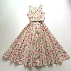 未使用級✨ローラアシュレイ ノースリーブお花柄ロングワンピース旧