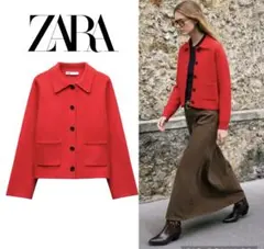 新品 ZARA 定価9,990円 プレーン ニット ジャケット M ラスト1点♪