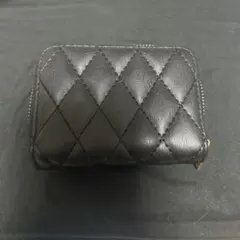 ブラック キルティング 三つ折り財布
