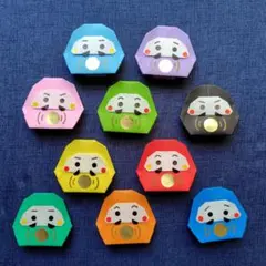 折り紙 だるま 壁面飾り ハンドメイド 10個セット