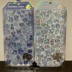 ボンボンドロップシール　ねこ　うさぎ