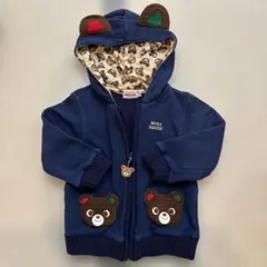 Miki House クマ耳付きフードトレーナー