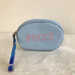 EMILIO PUCCI エミリオプッチ ロゴ刺繍 ポーチ ライトブルーのサムネイル