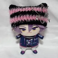 3.ピンク にじぱぺっと ネコ耳帽子 10cmぬいぐるみ ぱぺ服 ぬい服