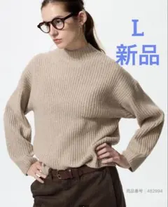 ユニクロ　スフレヤーンモックネックセーター L