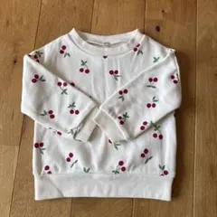 新品未使用＊チェリー柄 トレーナー ＊裏起毛＊90サイズ