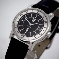 263 稼働 BVLGARI 時計　箱付き　ソロテンポ　メンズ　ST35S 黒のサムネイル