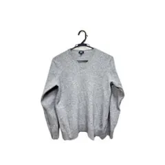 グレー Vネック ニットセーター 長袖