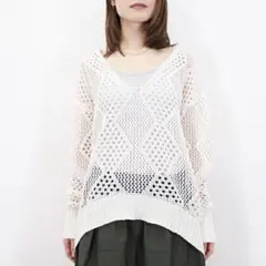 【新品】トラッツォドンナ 24SS クロシェニットプルオーバー かぎ編み レースのサムネイル