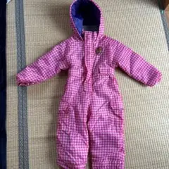 子供用スキーウェア ピンク 90サイズ 千鳥格子