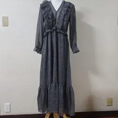 ZARAシースルー フリル付き マキシワンピース