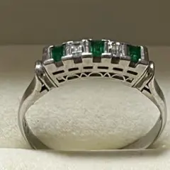 プラチナ pt900 リング エメラルド ダイヤ 11号 近鉄百貨店 - メルカリ