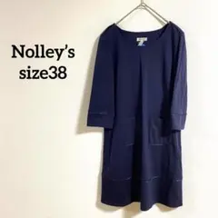 Nolley’s ★ネイビー 長袖 ワンピース ひざ丈　フォーマルコーデ