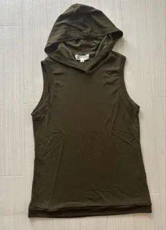 MICHEL KLEIN ノースリーブ フード付きトップス カーキ 38