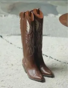 S*D様 ungrid ウエスタン ロングブーツ M ウエスタンブーツ ブラウン