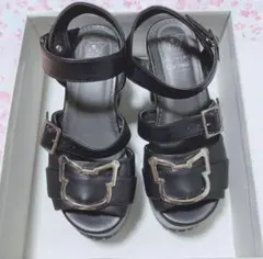 夢展望 DearMyLove クロミ バックルサンダル ブラック LLサイズのサムネイル
