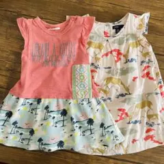 baby GAP ワンピース 80 2枚セットまとめ売り ピンク アニマル