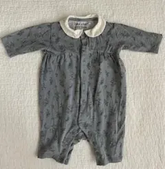 オーガニックコットン 花柄ロンパース (サイズ50〜60)