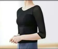 大好評【新品】バレエ　トップス　レオトップ　L黒 ブラカップ付 ヨガ　ピラティス