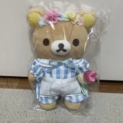 リラックマストア チェックワンピースと花冠がかわいいリラックマの