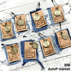 899　革タグ　レザータグ　英字タグ　ミニタグ　デニムリメイク　8個セット