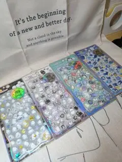 光る☆ジュエルプチドロップステッカー4枚セット