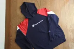 【美品】Champion フード付きパーカー Lサイズ ネイビー/レッド