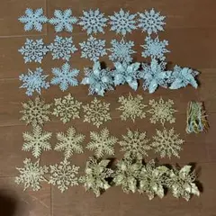 Haodeliy クリスマスツリー飾り 雪の結晶 32枚入れ クリスマスツリー