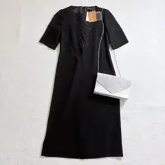 UNITEDARROWS/新品定価3万/レース切替きれいめワンピース/黒/36