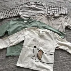 90cm 綿100% 4枚セット H&M 長袖Tシャツ