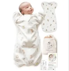 【美品】Coperta スワドルメリー　ベビースリーパー L くまのイラスト