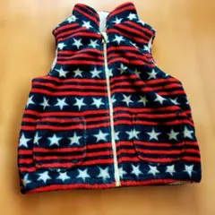 フリースベスト 星✕ボーダー柄 110サイズ