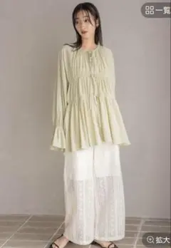 LOWRYS FARM シャーリングブラウス L