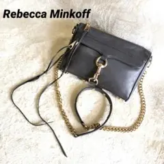 Rebecca Minkoff　2WAYチェーンバッグ　本革　柔らか　グレー　金のサムネイル