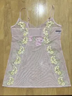ワコール　サルートCTJ210 ピンク 花柄刺繍 シフォンキャミソールのサムネイル