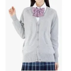 カーディガン スクール Ｖネック　制服　スクールセーター　グレー　Mサイズ