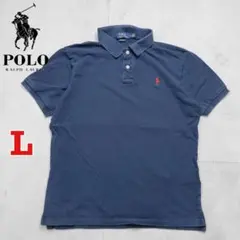 Polo Ralph Lauren ラルフローレン 刺繍ポロシャツ ネイビー L