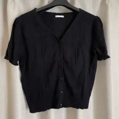 GU 半袖カーディガン 編み地デザイン