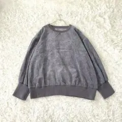 Linduce オーバーサイズコーデュロイトレーナーリブスウェット Mグレー