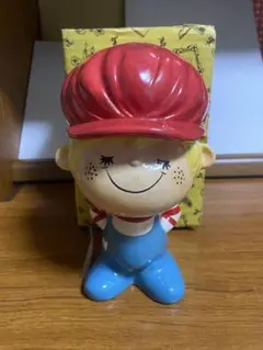 【未使用】水森亜土 あどちゃん　大型貯金箱　ビスケットケース　※ Amazon | レトロ 水森亜土 アドちゃん 貯金箱 | 貯金箱 | おもちゃ