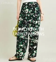 BEAUTY&YOUTH◆フラワープリントイージーワイドパンツ